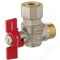 Запорная арматура Ferro Шаровой кран угловой с полуголландской резьбой 1/2" MF KFM1SGK