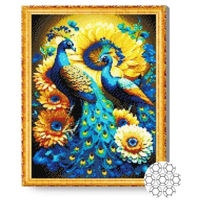 Картина по номерам Art Gallery GA86156 Mozaic cu diamante Pauni maiestuosi 40x50cm