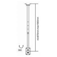 Ceiling Mount  Reflecta Pallas Extend 150, Silver 23"-63", max.75kg, 87-156cm, 23121