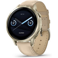 Фитнес-трекер Garmin Venu 4 - 41 mm, Lunar Gold / Light Sand Leather Band