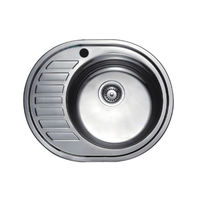 cumpără Chiuveta de bucatarie inox 0.8 mm (decor) 57/45 cm dreapta 5745 R în Chișinău