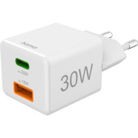 Зарядное устройство сетевое Hama 201992 Mini-Charger, 1xUSB-C+A, 30W