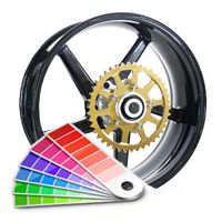 Покраска мото диска в глянцевые цвета RAL с подготовкой