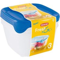 Container alimentare Curver 182220 Set Fresh&Go 3buc 1,2l albastru