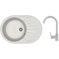 Мойка кухонная со смесителем Dr.Gans Berta 760 + SanDonna F 7073 gri