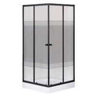 Cabină de duș Linia H2O Malta 900x900x1950 /130 4 мм квадратный черный