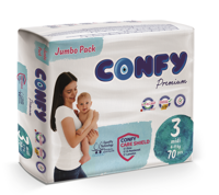 Подгузники детские Confy Premium Jumbo №3 MIDI (4-9 кг), 70 шт.