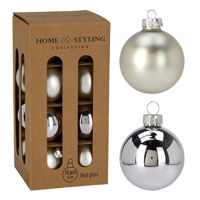 Decor de Crăciun și Anul Nou Promstore 20290 Set globuri 16x50mm Silver, in cutie