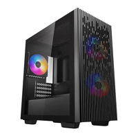 Case mATX Deepcool MATREXX 40 3FS, w/o PSU, 3x120mm tri-color LED , Tempered Glass, USB3.0, Black
