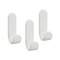 cumpără Set 3 cârlige late din plastic 20x40x65 mm, alb în Chișinău