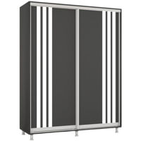 Dulap Mobildor-Lux Aron cu uși glisante сu lamele (150x60x220H cm) Anthracite