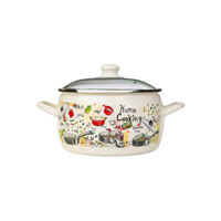 Cratiță Metalac 51723 эмалированная Gourmet 16cm, 2.4l, крышка стекло