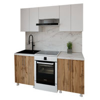 Мебель для кухни Smartex (30004) K1 180cm Alb+Stejar inchis