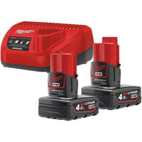 Зарядные устройства и аккумуляторы Milwaukee 4933459211 M12NRG-402 Set de acumulator 2x4.0A si incarcator