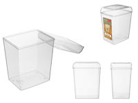 Container pentru produse vrac Phibo 1.7l, 10.8X14.8X18.3cm, transparent