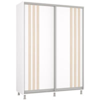 Dulap Mobildor-Lux Aron cu uși glisante сu lamele (150x60x210H cm) Alb Brilliant