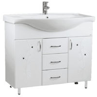 Dulap pentru lavoar Mashtab 11577 Cristal cu 3 sertare 100cm Alb