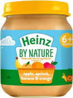 Piure HEINZ Mere, Caise, Banane, Portocale (6 luni) 120g