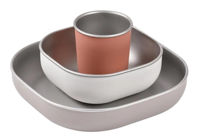 Seturi pentru hrănire bebelușilor Beaba B913584 Set de masa din otel inoxidabil 4 piese Terracotta