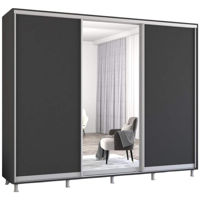 Dulap Mobildor-Lux Aron uși glisante din oglindă și PAL (270x60x200H cm) Anthracite