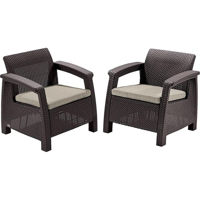 Mobilier pentru grădină Keter Corfu II Duo Set Brown/Oat (258944)