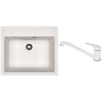 Мойка кухонная со смесителем Dr.Gans Nika 570 + SanDonna F 1066 alb