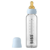 Поильник BIBS 5014231 Biberon din sticla anticolici Baby Blue cu tetina din latex 0+ luni, 225 ml