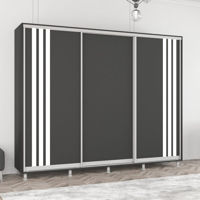 Шкаф Mobildor-Lux Aron uși glisante din PAL cu lamele (270x60x230H cm) Anthracite