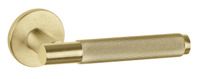 Дверная ручка на розетке Marion матовое золото + накладка под цилиндр