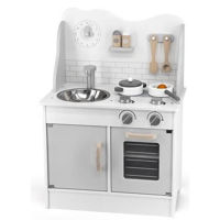 Игровой комплекс для детей Viga 44049 Bucătărie din lemn pentru copii cu accesorii (culoare gri)