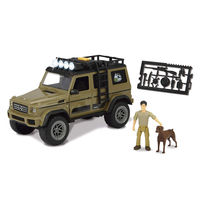 Dickie Mașină Jeep cu accesorii de vanatoare,23 cm