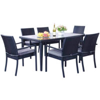 Mobilier pentru grădină Hydro S Masă și scaune p/u terasă Hola Eco, 6 persoane, Antracit