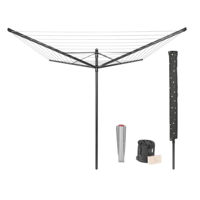 Uscător de rufe Brabantia 29 05 03 Lift-O-Matic 50m, Metal Soil Spear, Cover, Peg Bag and Pegs , Anthracite