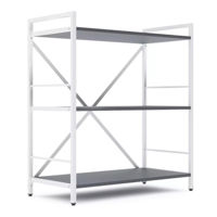 Офисный стеллаж Nex Home Raft metalic Loft 900x800x400mm, 3 polite PAL, White/Anthracite