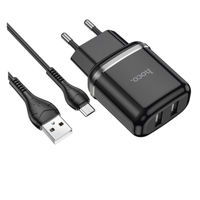 Hoco C12 Smart dual USB (micro cable)charger set(EU)