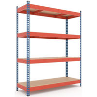 Cтеллаж складской Nex Home Raft metalic Titan 1800x1600x500mm, 4 nivele MDF, Blue/Orange