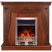 Șemineu electric ArtFlame Napoli & Galileo Silver, 1035x1100x300 mm, Nuc inchis