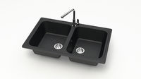 Матовые кухонные мойки из литьевого мрамора  (черный.) F020Q4