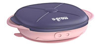 Посуда для кормления U-Grow UG-239PP Farfurie din silicon cu ventuza si capac, mov-roz