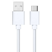 Helmet Cable USB to Type-C Basic 2.1A 1m, White