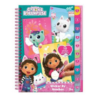 Set de creație Totum TT421028 Gabby Dollhouse, Carte de activitati cu autocolante pe numere, 1322D