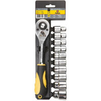 Набор ручных инструментов Topex 38D652 Chei tubulare 1/2 clichet 190mm (11buc)