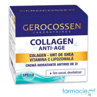 Gerocossen Collagen Anti Age Crema fata unt de shea+Vit.C Lipozomala,de zi,ten uscat SPF10 30+ 50ml
