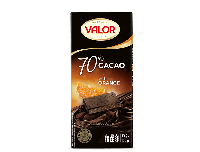 Ciocolata Valor Premium neagra 70% cu portocala.