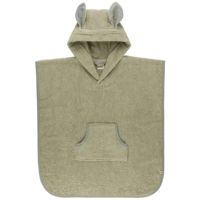 Accesoriu pentru baie BIBS 9418250 Prosop Poncho cu gluga si urechiuse Kangaroo, Sage