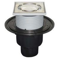 Trap de duș Hutterer & Lechner Sifon de pardoseala vertical PP D. 50/75/110 pentru balcon/terasa, cu grila inox (123 x 123 mm) HL310N.2