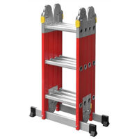 Scară Lider-Tech PM0316 Scara dielectrica cu balamale, 4x4 trepte, H=4.6m, sarcina max.150kg