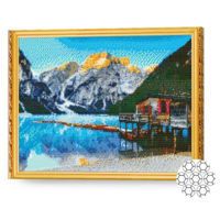 Картина по номерам Art Gallery GA76695 Mozaic cu diamante 40x50cm Lacul azuriu in munti