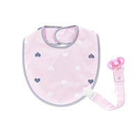 Bavețică BabyJem 453 Baveta cu suport pentru suzeta Roz