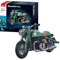 Set de construcție Sluban B1133 Motocicleta R75MS, scara 1:12 (215 elem.)